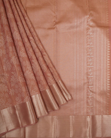 Onion pink kanjivaram silk saree - PattuCheeralu