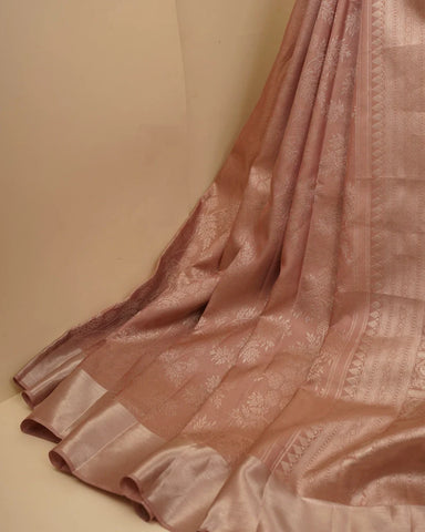 Onion pink kanjivaram silk saree - PattuCheeralu