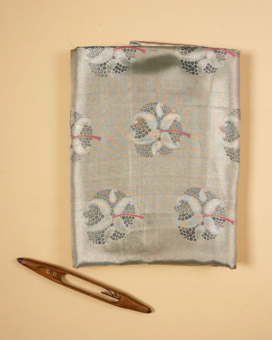 Grey tissue kanjivaram silk saree - PattuCheeralu