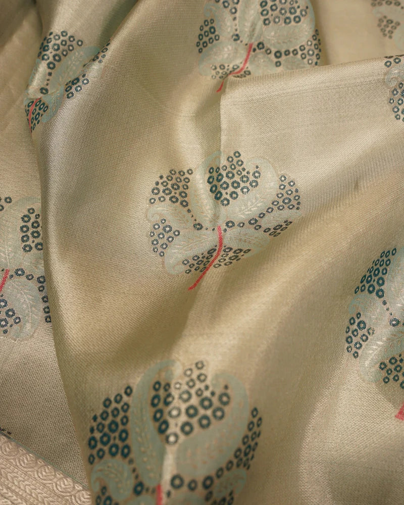 Grey tissue kanjivaram silk saree - PattuCheeralu