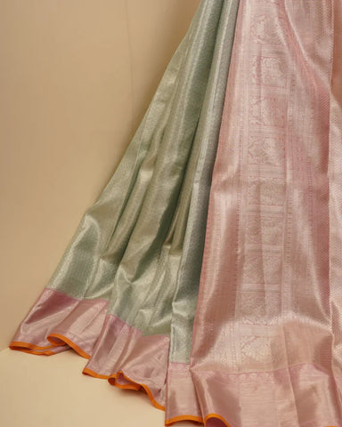 Silver tissue kanjivaram saree - PattuCheeralu