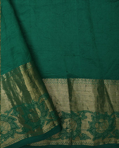 Green Bandhani Silk Saree - PattuCheeralu