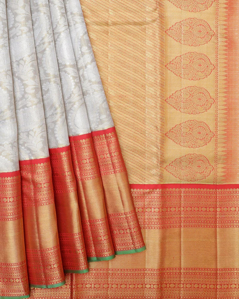 Gold Tissue Kanjivaram Saree - PattuCheeralu