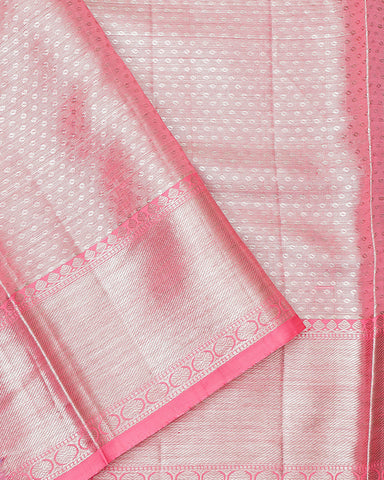 The silver tissue Kanjivaram saree - PattuCheeralu