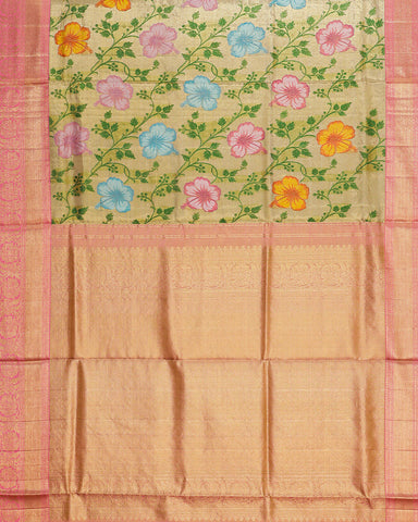 The gold tissue Kanjivaram saree - PattuCheeralu