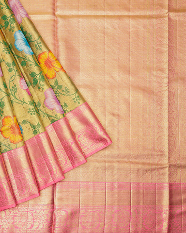 The gold tissue Kanjivaram saree - PattuCheeralu