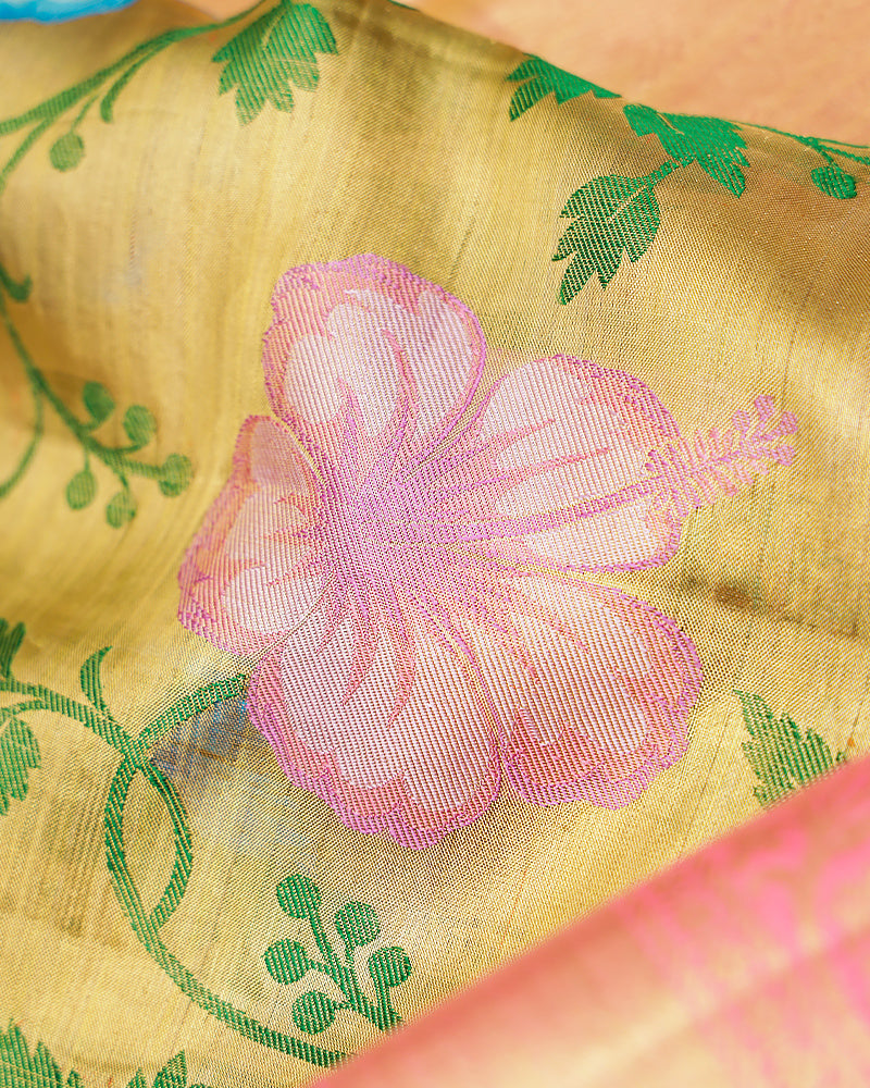 The gold tissue Kanjivaram saree - PattuCheeralu