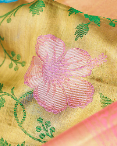 The gold tissue Kanjivaram saree - PattuCheeralu