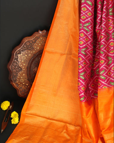 Pink Ikkat Silk - PattuCheeralu