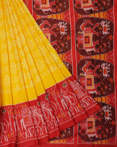 Yellow Ikkat Silk - PattuCheeralu