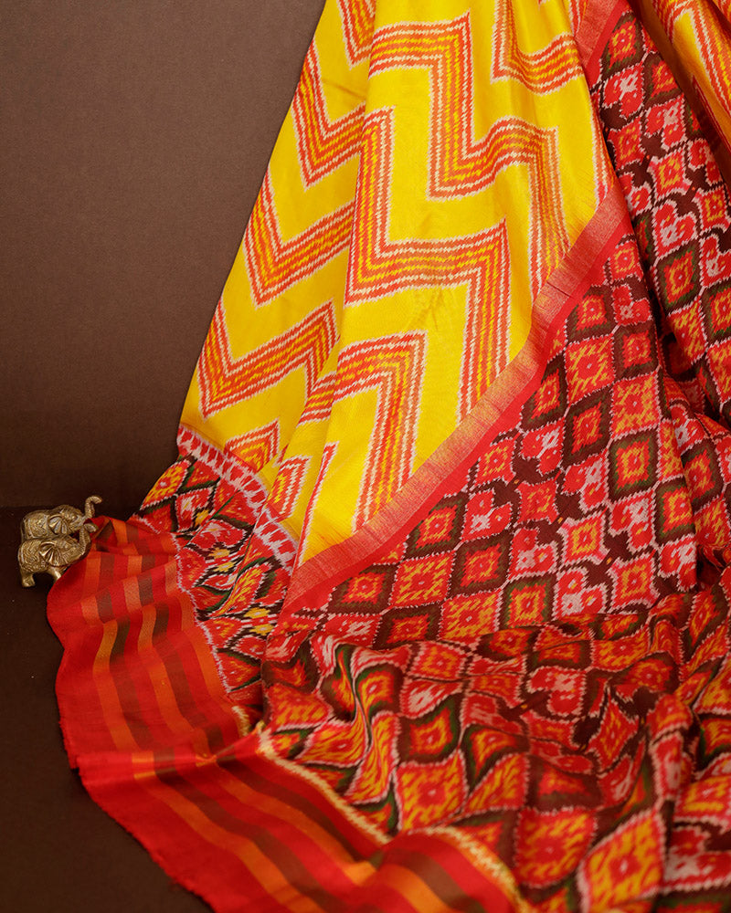 Yellow Patola Silk Saree - PattuCheeralu