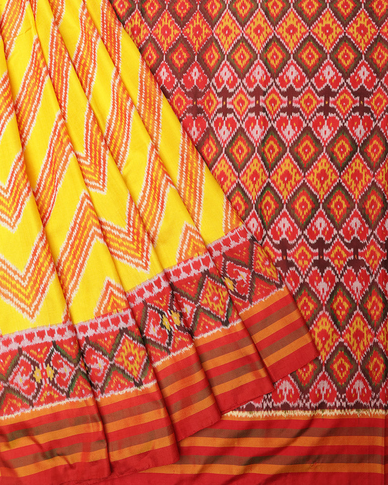 Yellow Patola Silk Saree - PattuCheeralu