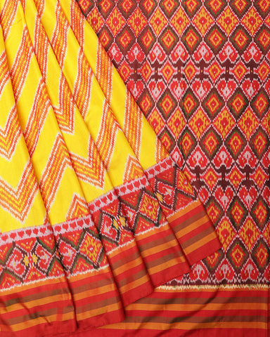 Yellow Patola Silk Saree - PattuCheeralu
