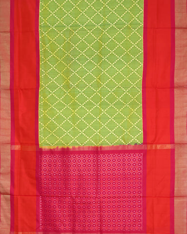 Mehndi Green Ikkat Silk - PattuCheeralu