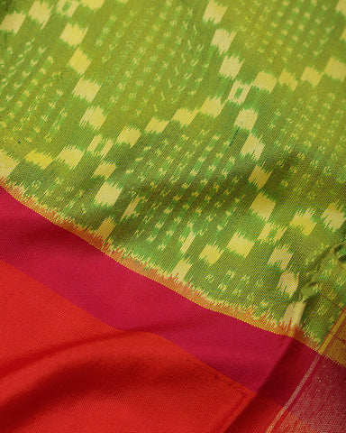 Mehndi Green Ikkat Silk - PattuCheeralu
