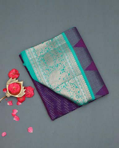 Purple fancy banarasi saree - PattuCheeralu