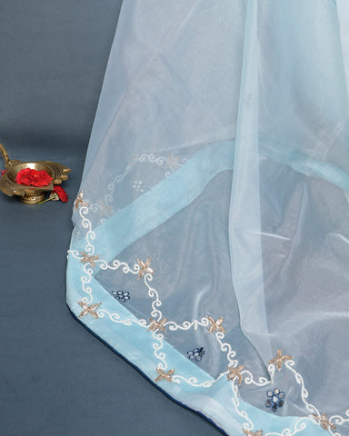 white organza saree - PattuCheeralu