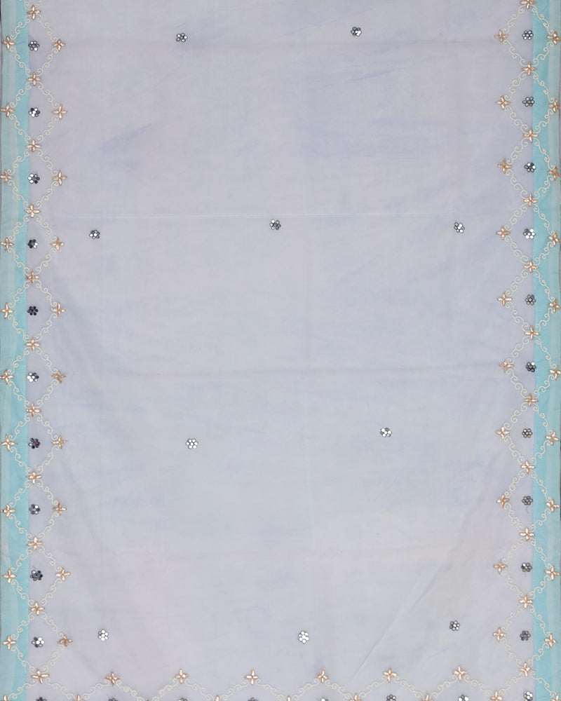 white organza saree - PattuCheeralu