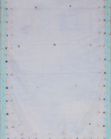 white organza saree - PattuCheeralu