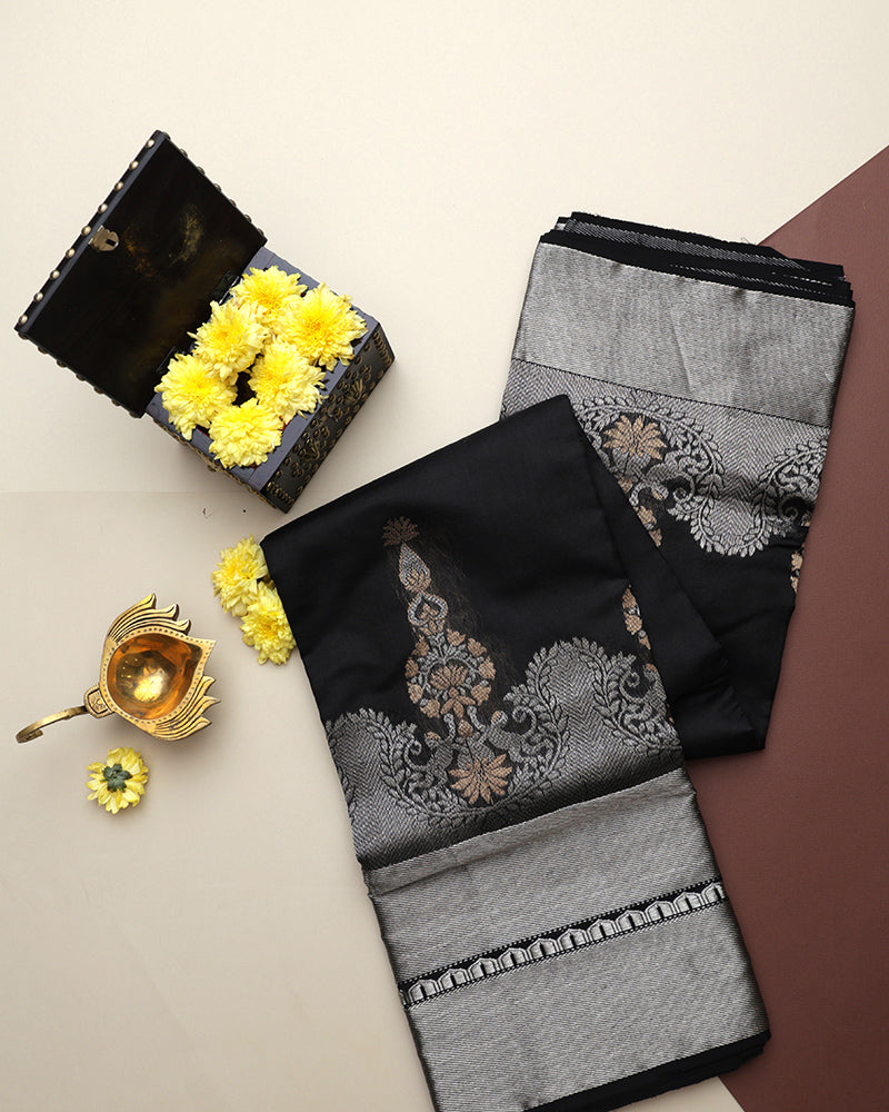 Sable Black Silk Saree - PattuCheeralu