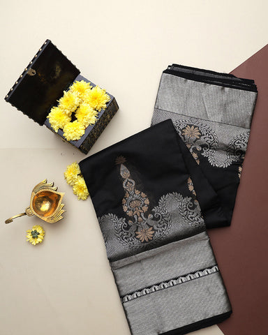 Sable Black Silk Saree - PattuCheeralu