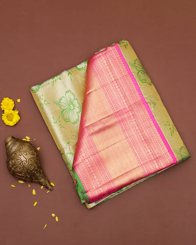 The gold tissue Kanjivaram saree - PattuCheeralu