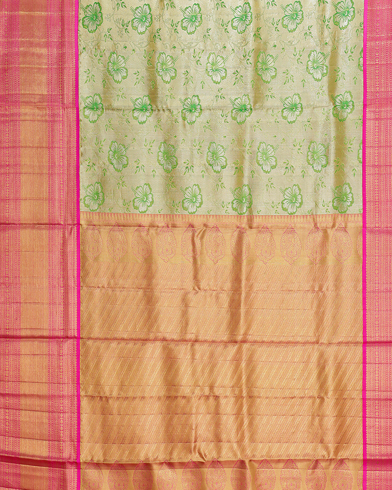 The gold tissue Kanjivaram saree - PattuCheeralu
