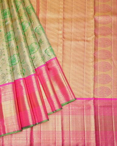 The gold tissue Kanjivaram saree - PattuCheeralu