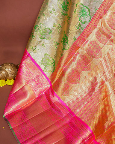 The gold tissue Kanjivaram saree - PattuCheeralu