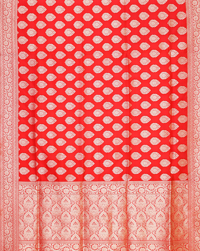 Red bandhani silk saree - PattuCheeralu