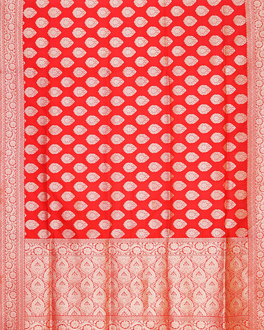 Red bandhani silk saree - PattuCheeralu