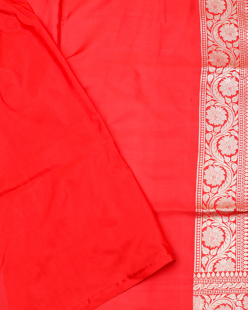 Red bandhani silk saree - PattuCheeralu