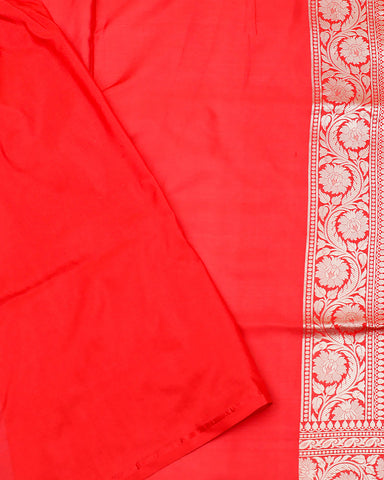 Red bandhani silk saree - PattuCheeralu