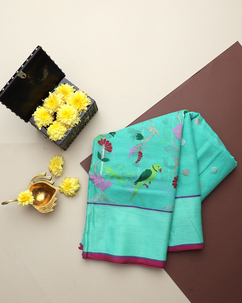 Blue Kota Silk Saree - PattuCheeralu