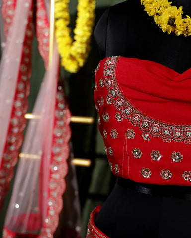 Bridal Red Lehenga Set - PattuCheeralu