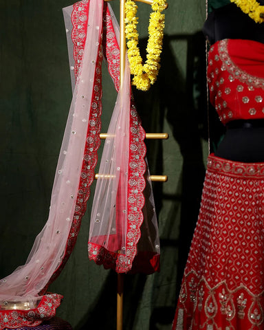 Bridal Red Lehenga Set - PattuCheeralu