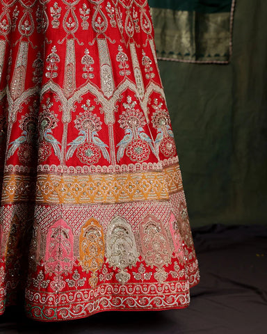 Bridal Red Lehenga Set - PattuCheeralu