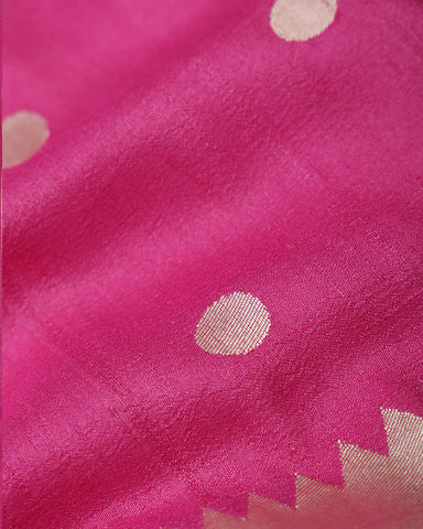 Deep Pink Tussar Saree - PattuCheeralu