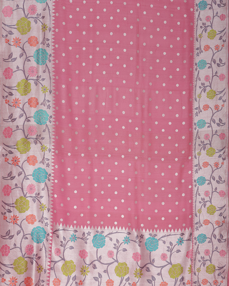 Rose Pink Tussar Saree - PattuCheeralu