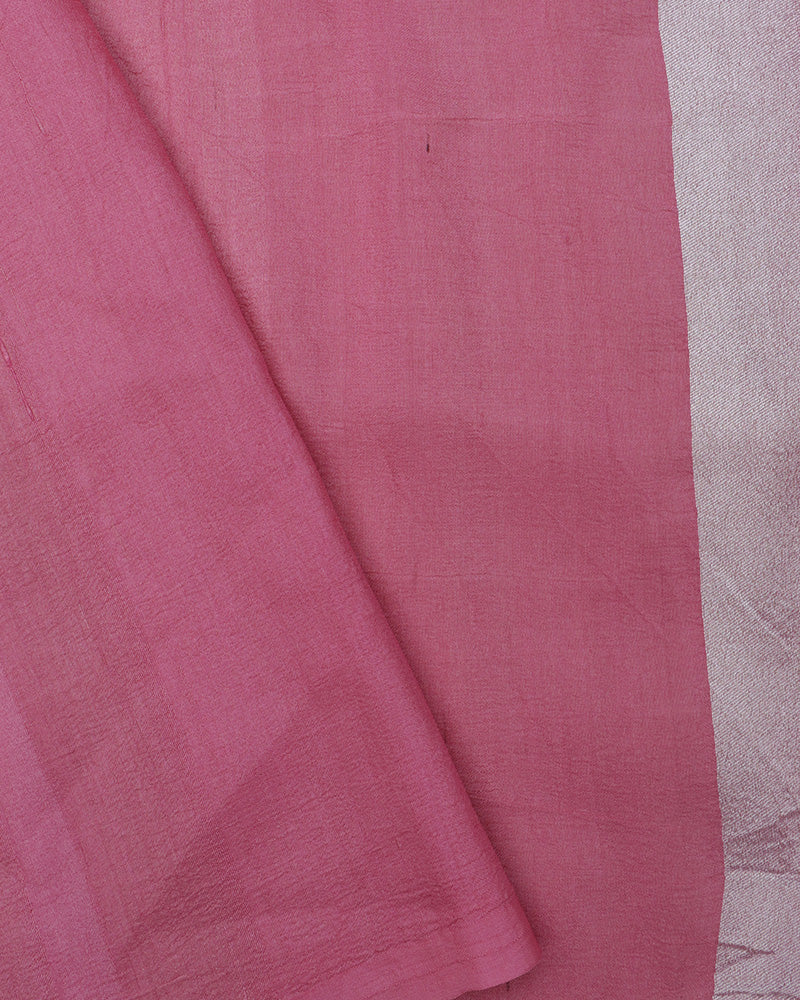 Rose Pink Tussar Saree - PattuCheeralu
