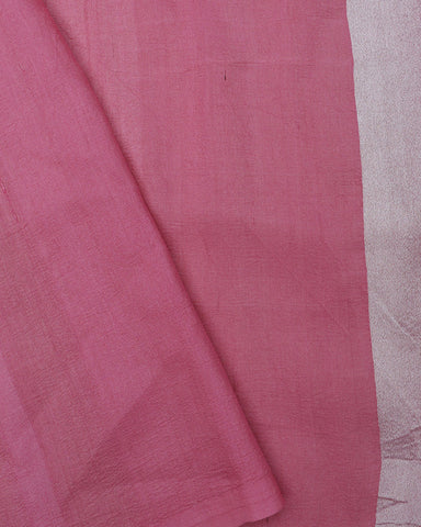 Rose Pink Tussar Saree - PattuCheeralu
