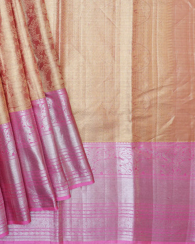 Onion Pink Tissue Kanjeevaram Saree - PattuCheeralu