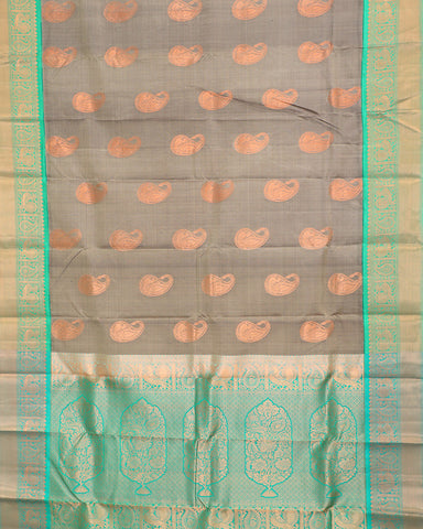 Iron Grey Kanjivaram Silk Saree - PattuCheeralu