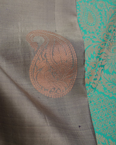 Iron Grey Kanjivaram Silk Saree - PattuCheeralu