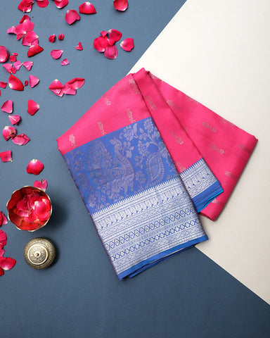 Pink Kanjivaram Silk Saree - PattuCheeralu