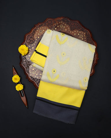 White Chanderi Silk - PattuCheeralu