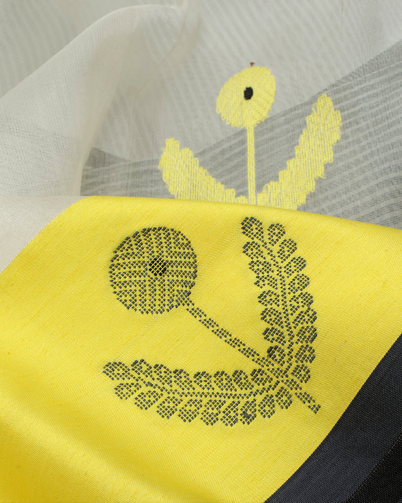 White Chanderi Silk - PattuCheeralu
