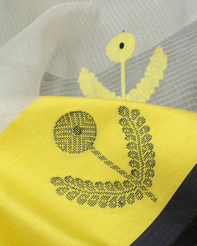 White Chanderi Silk - PattuCheeralu