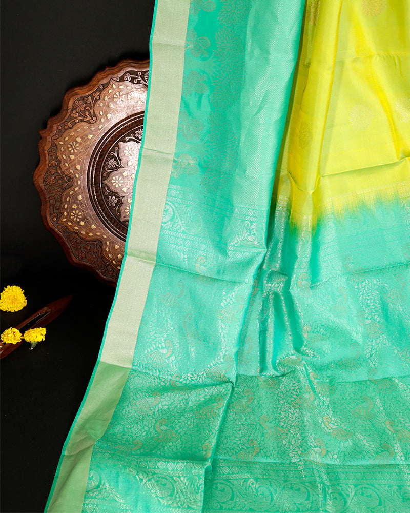 Light Green Kanchipuram Silk Saree - PattuCheeralu