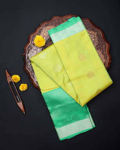 Light Green Kanchipuram Silk Saree - PattuCheeralu